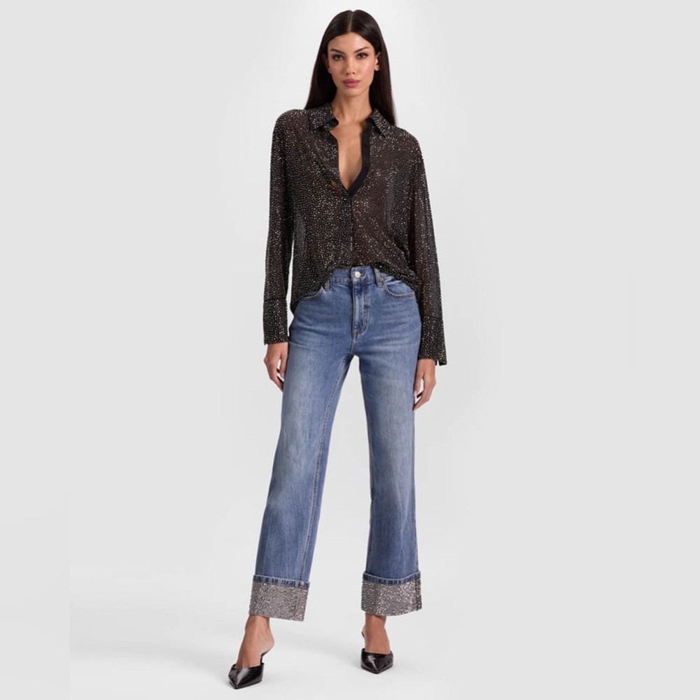 alice + olivia CHIC EMBELLISHED ANKLE JEAN - Picture 2 of 14